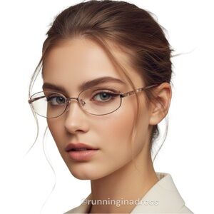 Vintage Christian Dior Oval Rose Gold & Pink Y2K Optical Glasses With Gemstones